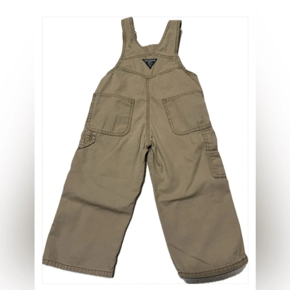 OshKosh B'gosh Boys' Khaki Cargo Overalls | Size 2T